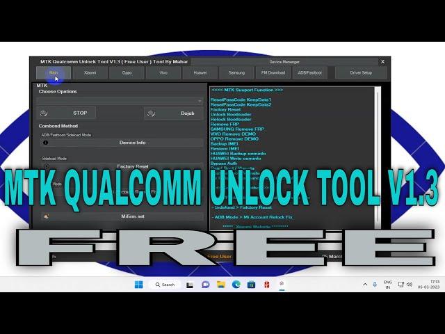 MTK Qualcomm Unlock Tool 2023: Factory Reset, FRP Unlock & More - Free Tool by Mahar