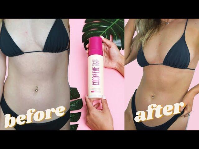 False Tan Routine for Fair Skin using Coco and Eve Sunny Honey Bali Bronzing Foam