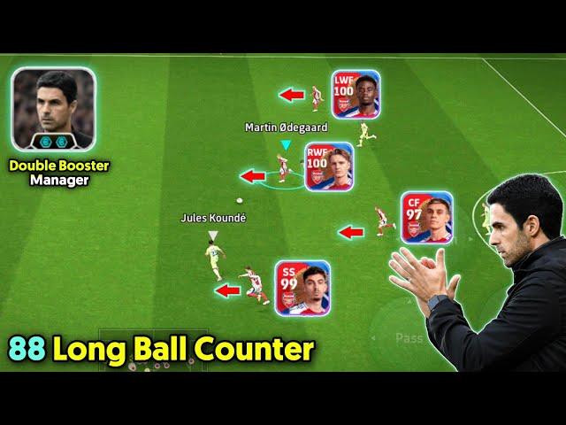 Mastered Long Ball Counter (4-2-4) With Arteta Double Booster Manager  || Review Arsenal Pack 24-25