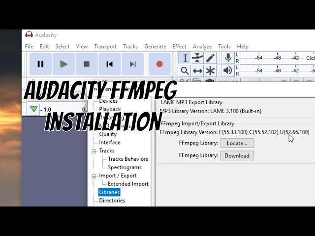 FFmpeg Audacity | Library | Installation | Can't Import M4A/MP4 Audio in Audacity | [Fixed]