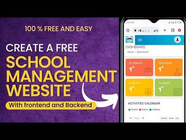 Create a School Management Website for Free// WordPress Website Design Tutorial