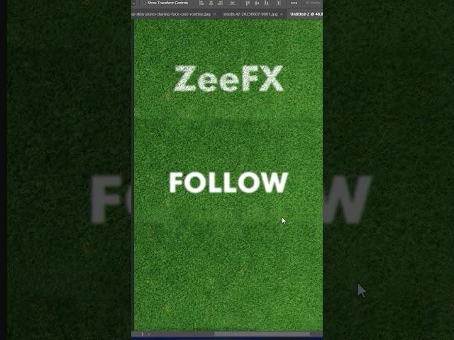 Ps Great Trick to Blend Text on Grass #photoshop #shorts #tutorial #zeefxofficial