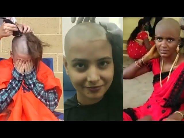 Beautiful women full headshave/  Shaved with Razor/ Ladies Head shave 2021