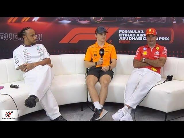 Pre Race Press Conference 2024 Abu Dhabi Grand Prix | Lewis Hamilton, Carlos Sainz, Oscar Piastri