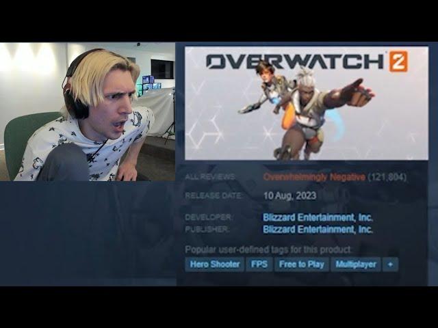 xQc Finds Out Overwatch 2 Has 100,000+ Negative Reviews on Steam