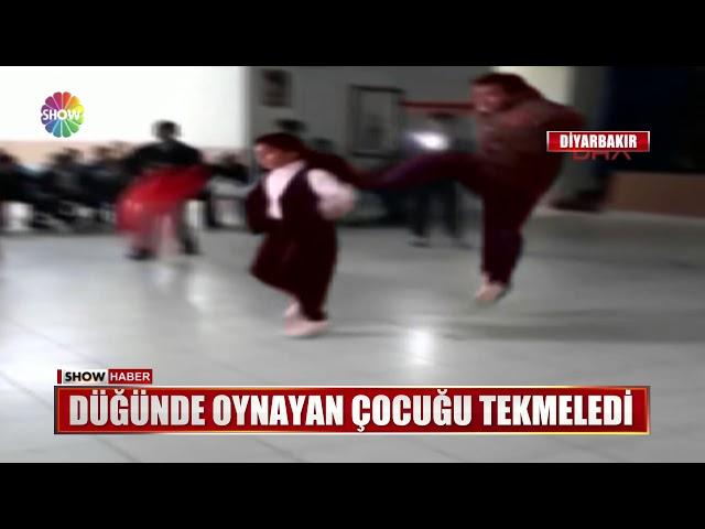 Düğünde oynayan çocuğu tekmeledi