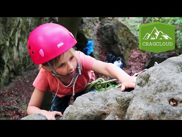 Awesome kids rock climbing in northern Germany