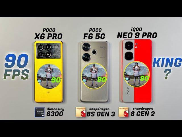 POCO X6 Pro vs POCO F6 vs IQOO Neo 9 Pro Pubg Test - Best Gaming Phone Under 30000 ?