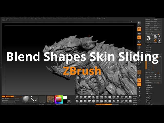 ZBrush Blend Shapes Skin Sliding