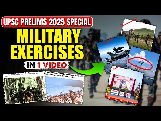 All Military Exercise in One Video UPSC 2025 | UPSC Prelims 2025 | Current Affairs | PWOnlyIAS