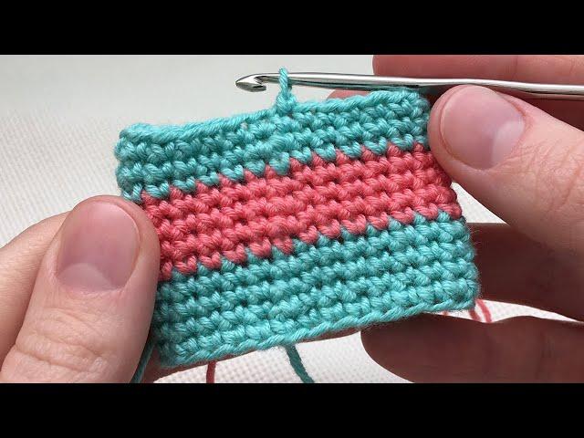 Crochet Invisible Color Change in the Round. Invisible Join for New Color