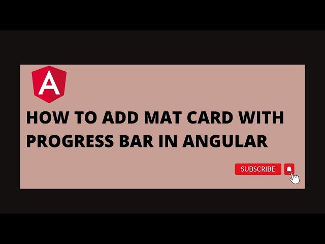 Mat Card With progress bar In angular