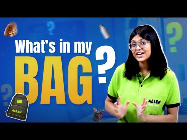 What's in My ALLEN Bag ft. JEE Aspirant  | Essentials & Surprises