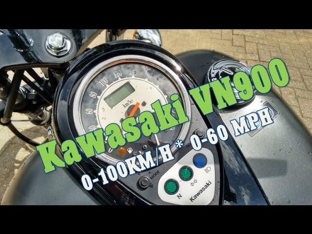 Kawasaki VN900 0-100 km/h / 0-60 mph from IDLE