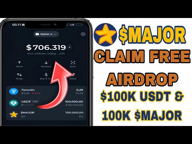 Claim Free Airdrop $MAJOR ~ 100K USDT TON & Major Airdrop on Tonkeeper