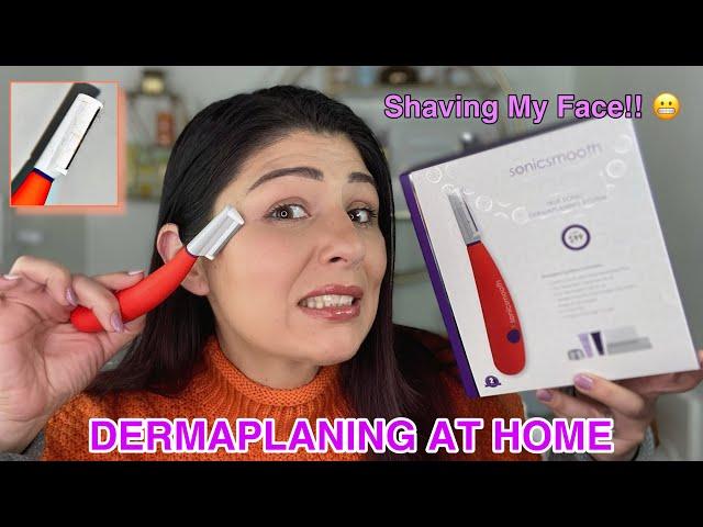 At Home Hair Removal| DERMAPLANING WITH  @MichaelToddBeautyOfficial  SonicSmooth + REVIEW| Perkiperkins