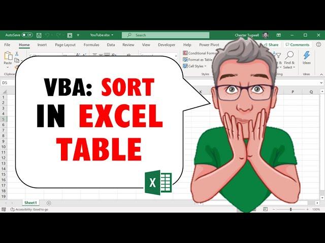 Excel VBA to Sort Column in Table