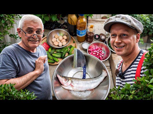 Fish Okroshka. I've never eaten anything like this before. The only cold soup recipe on You Tube