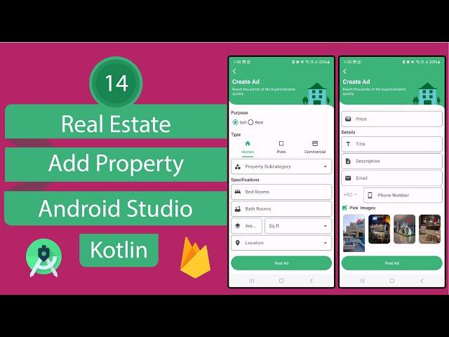 Real Estate App | 14 Add Property | Android Studio | Kotlin