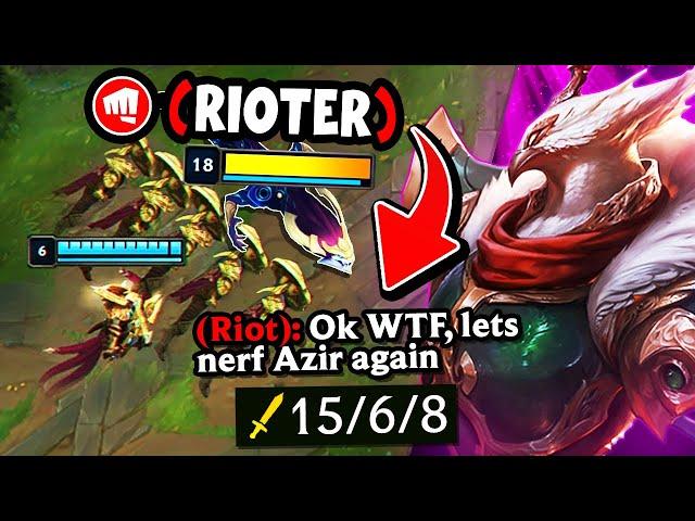 When the Rank 1 Azir goes against a Rioter...