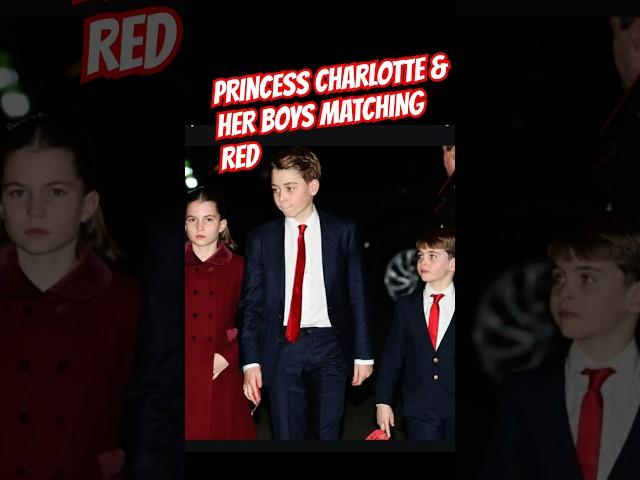 =PRINCE GEORGE PRINCE LOUIS. CHARLOTTE MATCHING RED WITH HER BOYS#royalfamily mia tindall CATHERINE