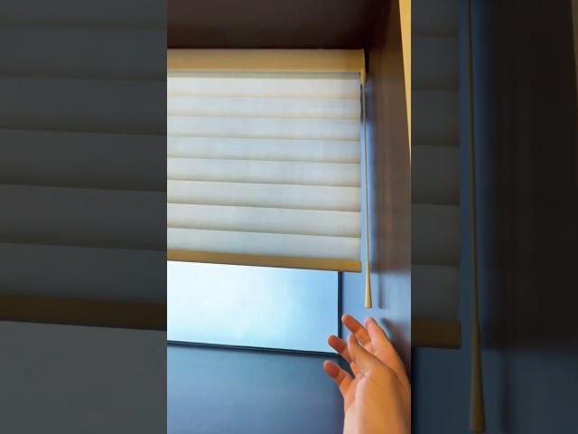 Sonnette Shades with Softouch motorization from Hunter Douglas #budgetblinds #hunterdouglas