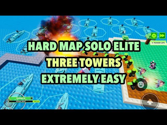 [10:43] Hard Map Solo Elite Speedrun Using Three Towers | Roblox TDX