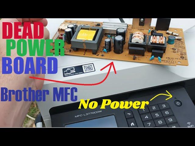 Brother MFC-L3770cdw Power supply Replace fix (No Power Dead - Won't Turn On)