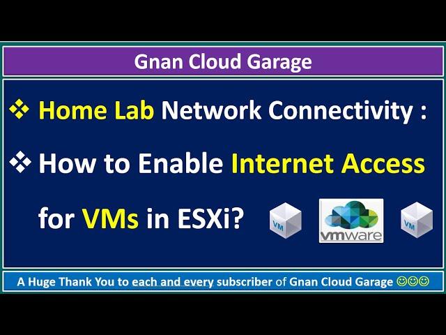 Gnan Cloud Garage - Home Lab Network Connectivity | How to Enable Internet Access for VMs in ESXi?