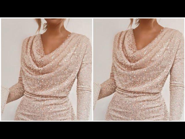 How To Cut And Sew A Cowl Neck Dress