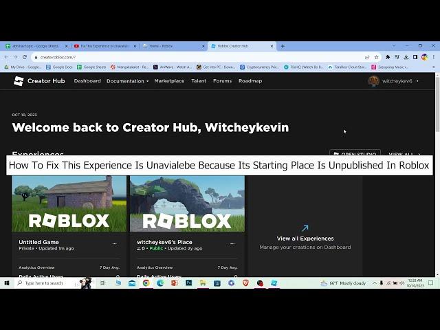 How To Fix This Experience Is Unavailable Because Its Starting Place Is Unpublished In Roblox