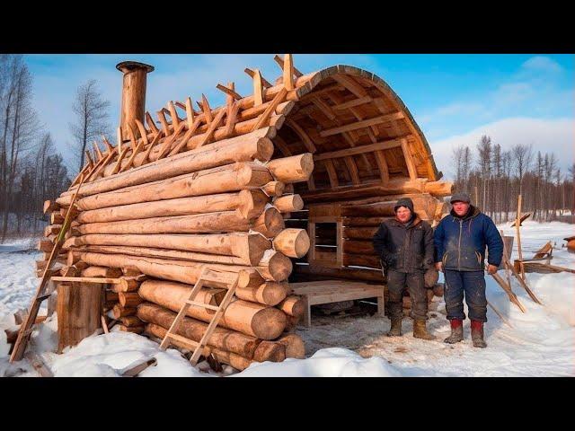 Two Brothers Build Amazing Log Cabin Off Grid From Scratch | by @lifeinthesiberianforest1