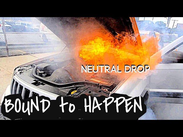 HEMI, 4x4 Burnout, Smoke & Fire Too! Only On NEUTRAL DROP!