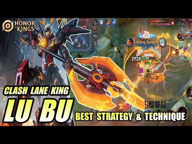 Lu Bu KING OF CLASH LANE  Honor of Kings (HOK) best strategy & technique in game | pro player