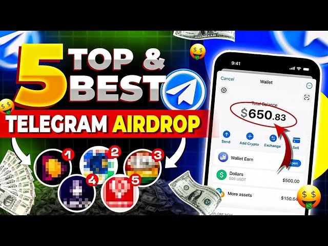 Top 5 Telegram Airdrops | Binance Airdrops Today | Telegram Crypto Mining Bot | Telegram Earn Money