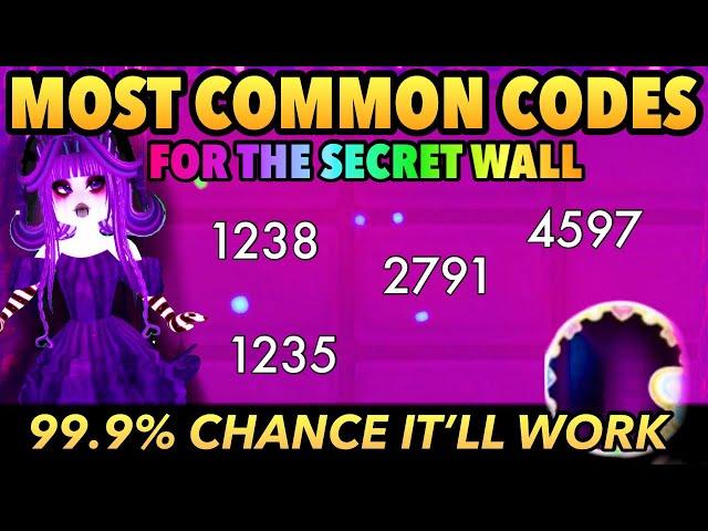 *MOST COMMON CODES* for the *SECRET WALL* at the Royale High New School: Campus 3