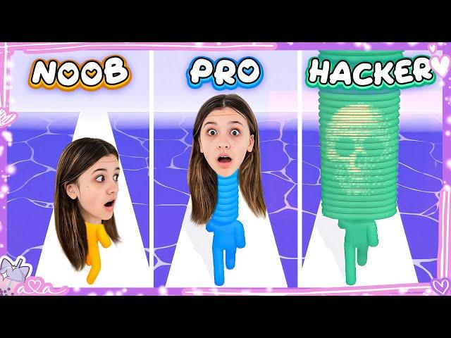 Noob vs. Pro vs. Hacker in Long Neck Run!! Schafft Ava ALLE Level?!  Alles Ava Gaming