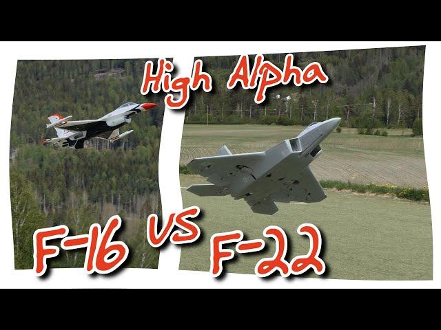 E-Flite F-16 | VS | Freewing F-22 | High Alpha Challenge ️