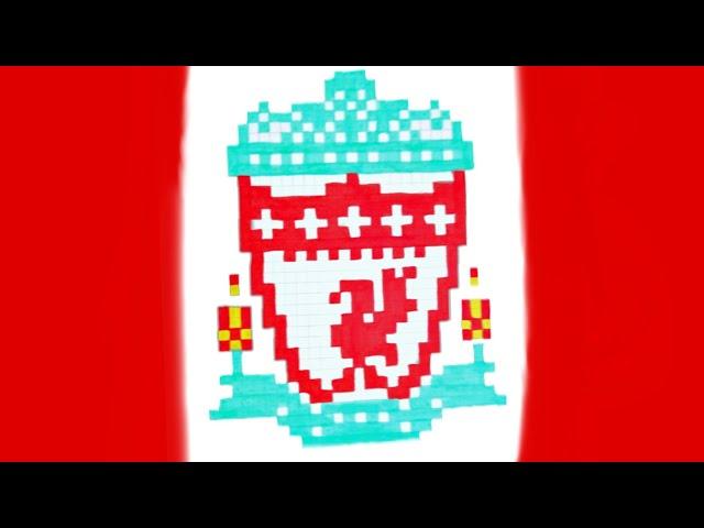 Как Рисовать логотип ЛИВЕРПУЛЯ по клеточкам / How to draw Logo Liverpool pixel art / Muaz Creative