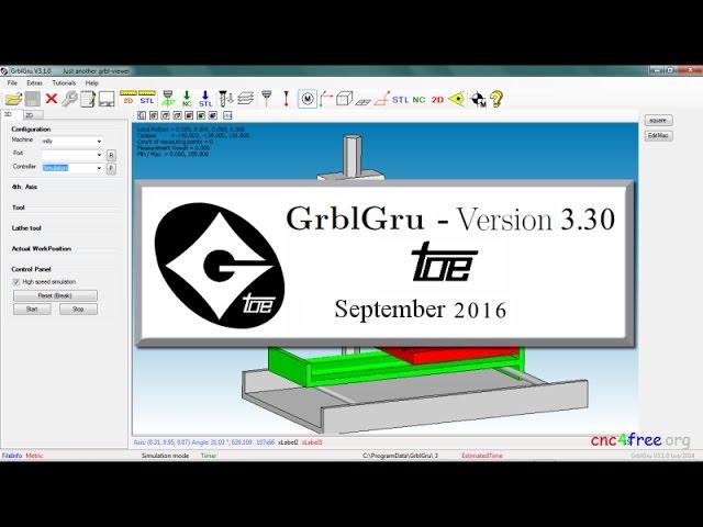 GrblGru FREE Milling / Lathe CAM, Simulation, CNC control Software