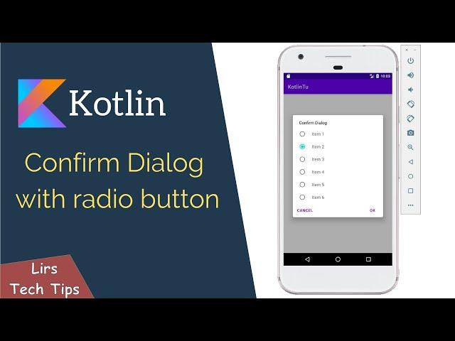 Android Studio Kotlin: Create Confirm Dialog with Radio Button.