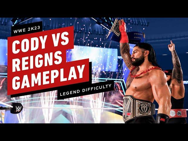 WWE 2K23: Cody Rhodes vs. Roman Reigns Gameplay -  Legend Difficulty