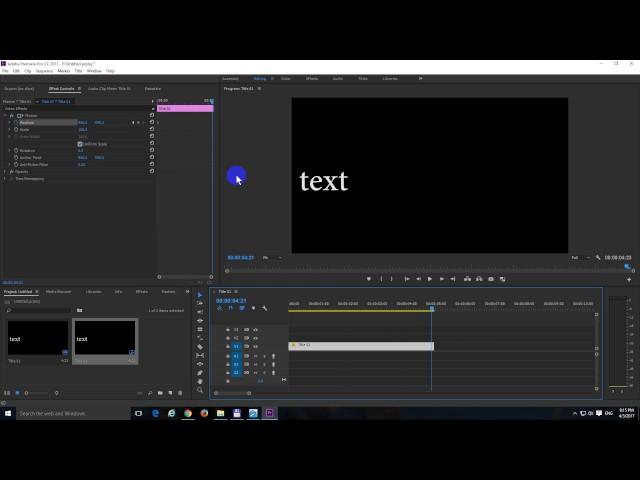 How to make a Simple Text Animation in Adobe Premiere Pro 2017