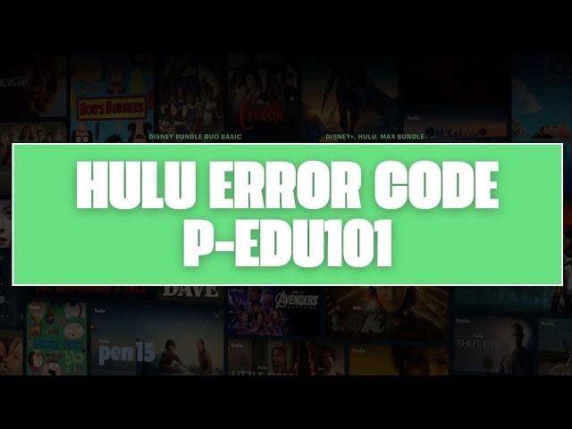 How To Resolve Hulu Error Code p-edu101?