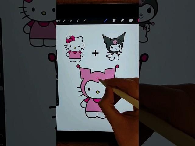 Hello Kitty + kuromi  who's next? #sanrio #hellokitty #kuromi #drawing #procreate #cute #anime