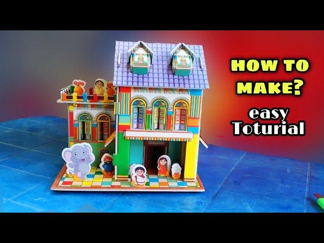 How to make DIY 3d PUZZLE HOUSE With easy TUTORIAL.