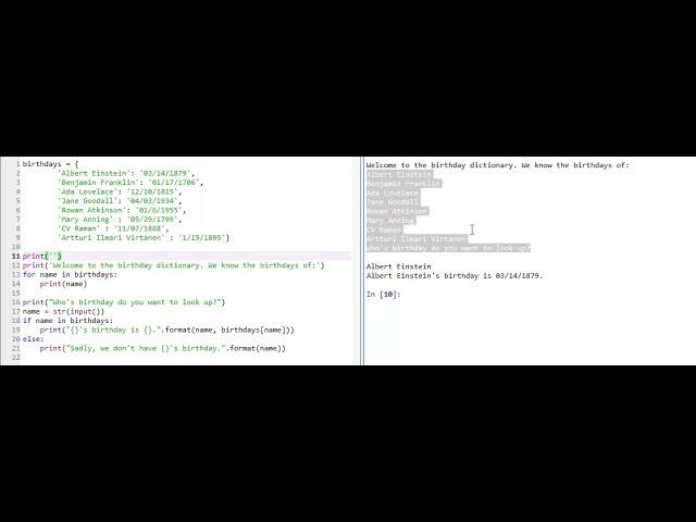Python Code Walkthrough: Birthday Dictionary