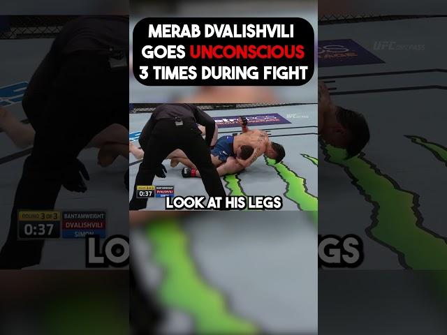 Merab Dvalishvili goes unconscious 3 times during fight #shorts #merabdvalishvili #ufc #mma