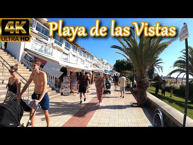 TENERIFE | Around Playa de las Vistas ️ [Los Cristianos - Dec 2021 ️] | Walking Tour [4K]