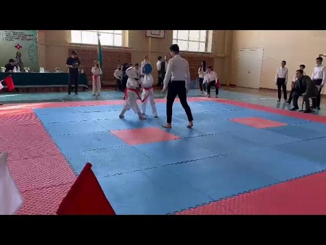 Бекжанов Алимжан. 19.02.2021 Zhauynger Dojo Cup. Первое соревнование#каратэ#нурсултан#karatekid